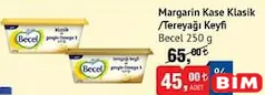 BECEL MARGARİN KASE KLASİK/TEREYAĞ KEYFİ 250 G fiyat ve kampanya bilgisi